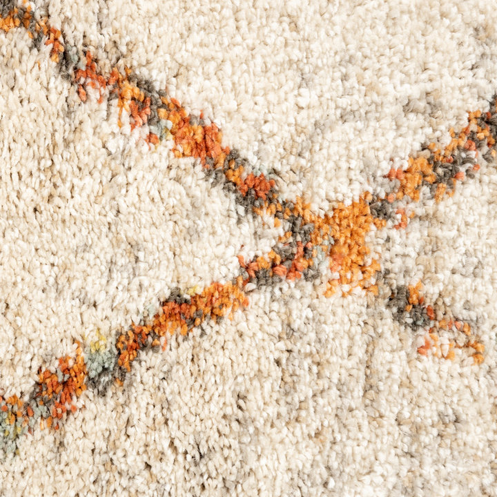 Rond hoogpolig vloerkleed - Blend Lines Terra - 3