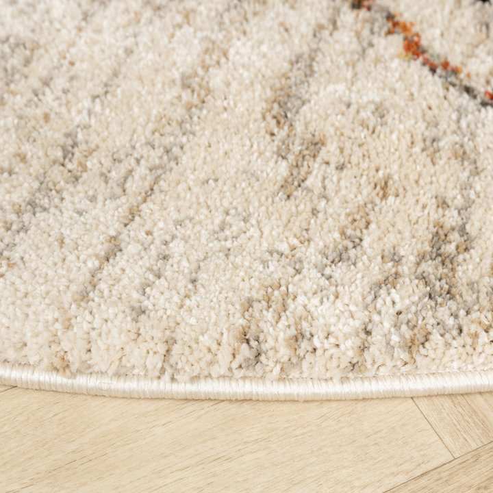 Rond hoogpolig vloerkleed - Blend Lines Terra - 5