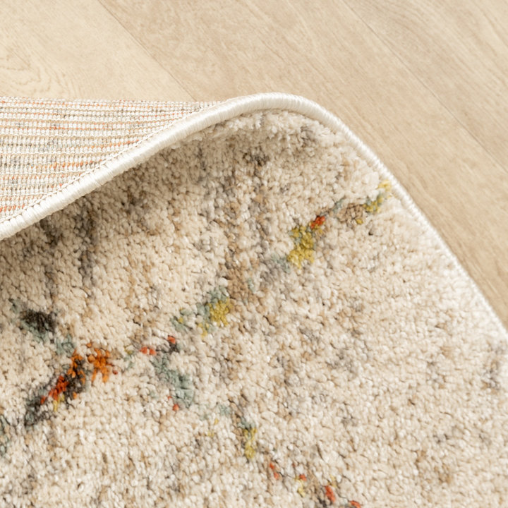 Rond hoogpolig vloerkleed - Blend Lines Terra - 7