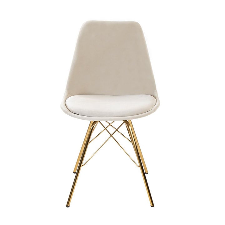 Stoel Velvet Champagne - Goud frame - 1