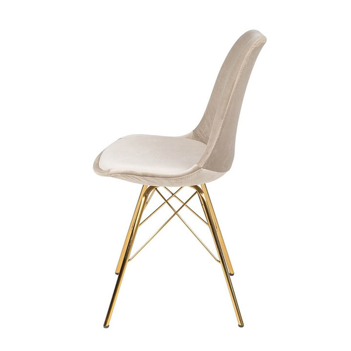 Stoel Velvet Champagne - Goud frame - 4