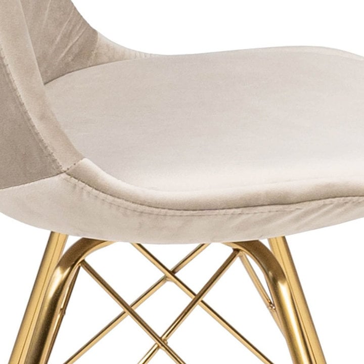 Stoel Velvet Champagne - Goud frame - 7