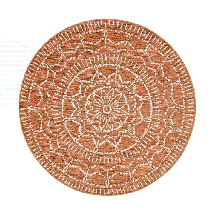 Rond modern buitenkleed - Porto Aztec Terra - 1