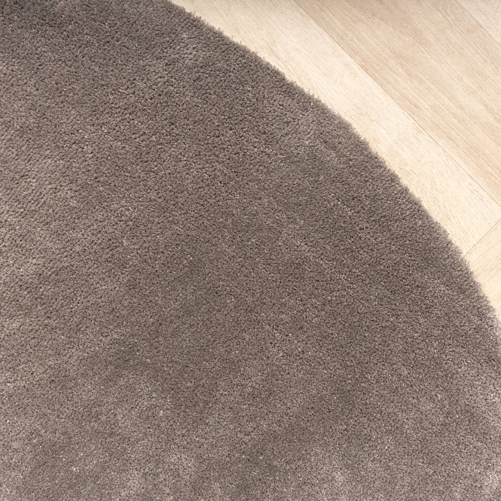 Rond wasbaar viscose vloerkleed - Vive Taupe - 3