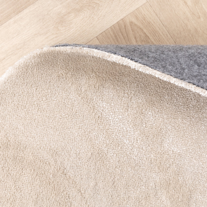 Rond wasbaar viscose vloerkleed - Vive Creme - 5