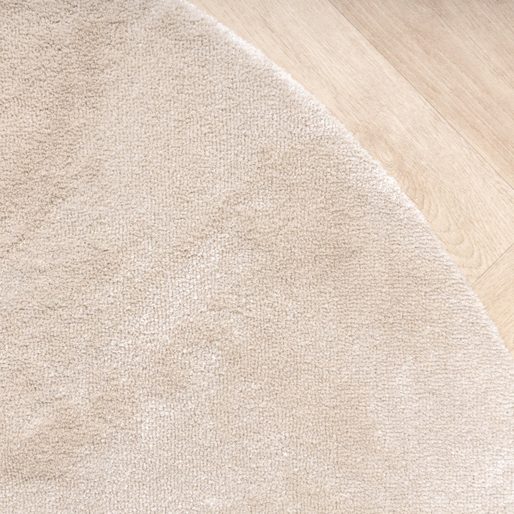 Rond wasbaar viscose vloerkleed - Vive Creme - 3