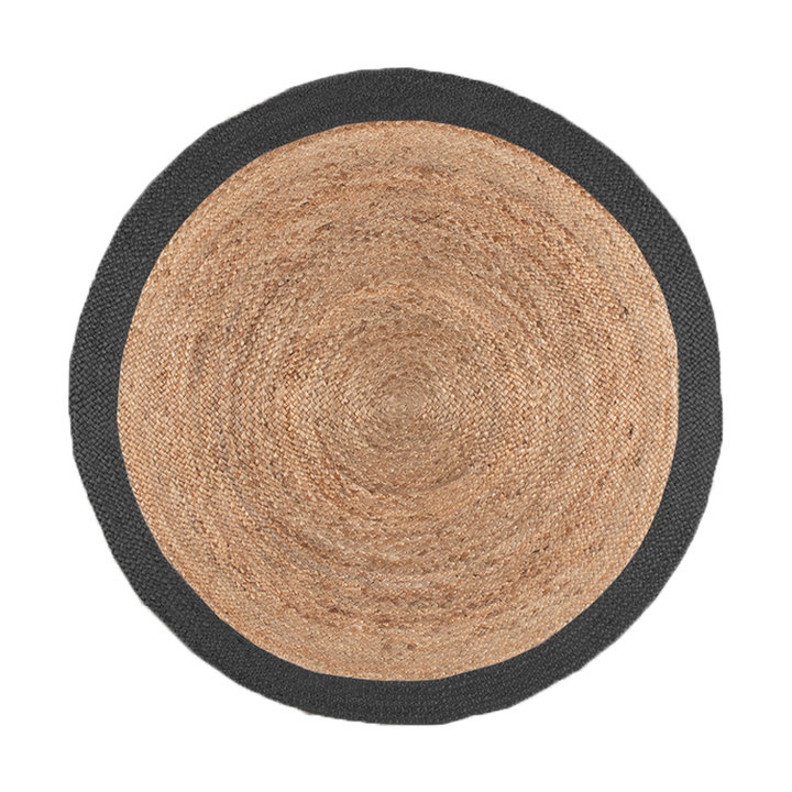 Jute vloerkleed - Fair Rond Naturel/Zwart - 1