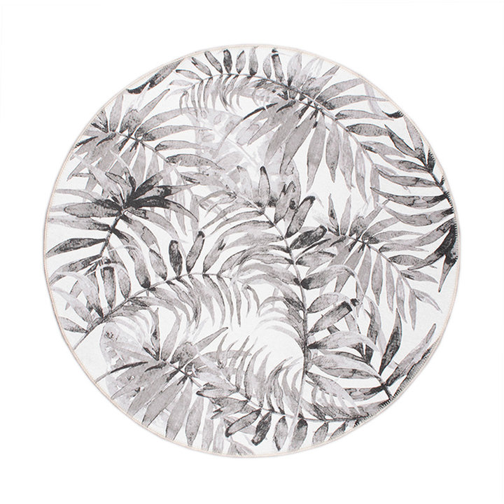 Rond vloerkleed - Palmier Leaves Grey - 1