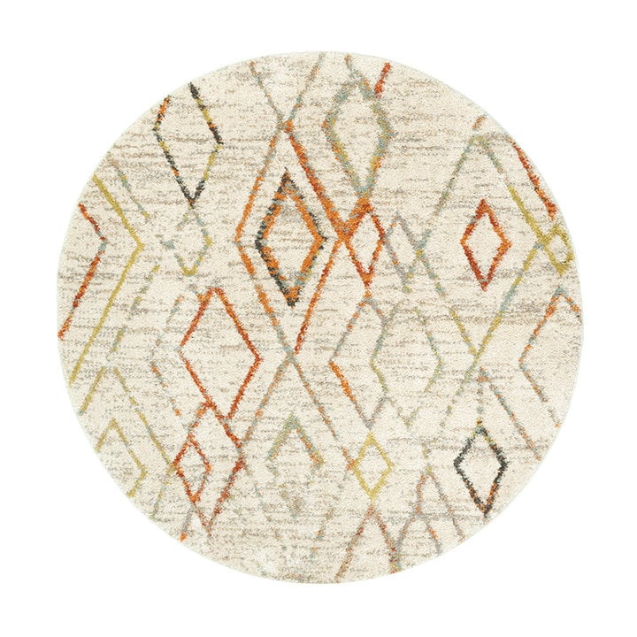 Rond hoogpolig vloerkleed - Blend Diamond Terra - 1