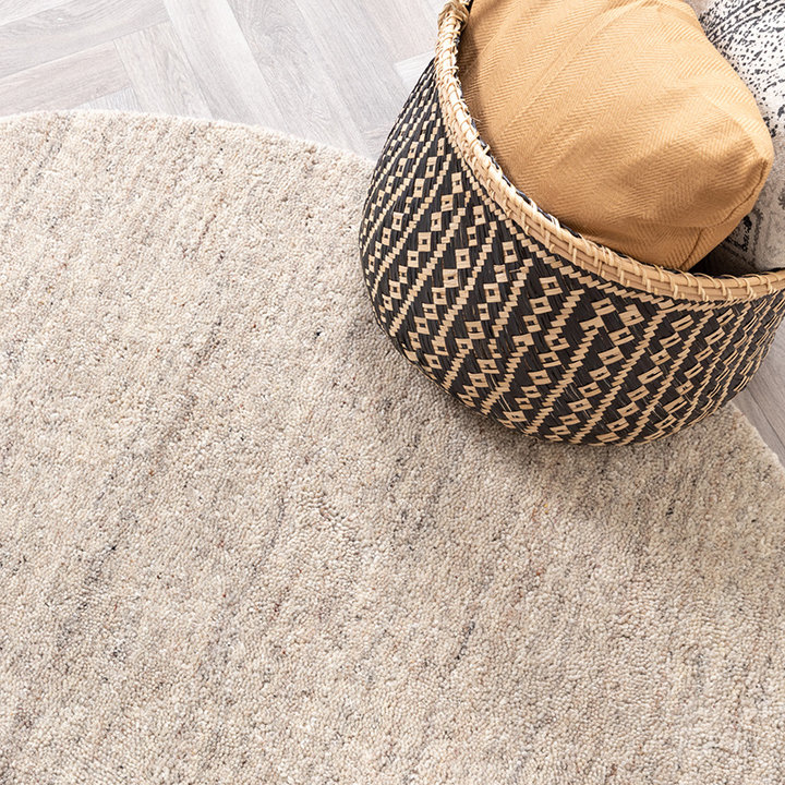 Rond Berber vloerkleed - Aicha Taupe - 3