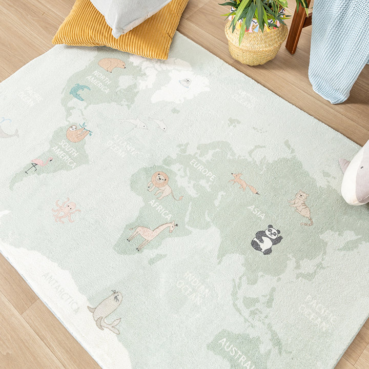 Kindervloerkleed - Globe Mint - 2
