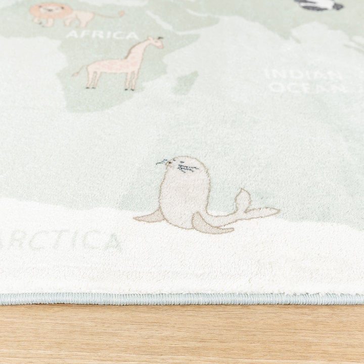 Kindervloerkleed - Globe Mint - 5
