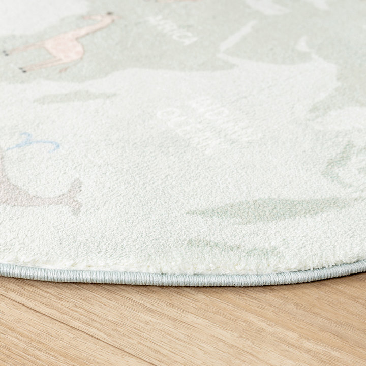 Rond kindervloerkleed - Globe Mint - 4