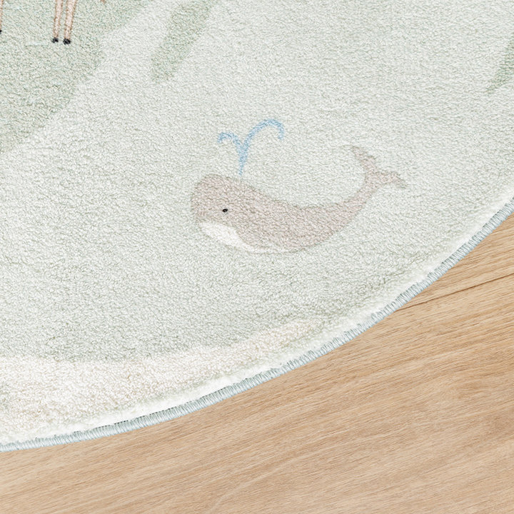 Rond kindervloerkleed - Globe Mint - 3