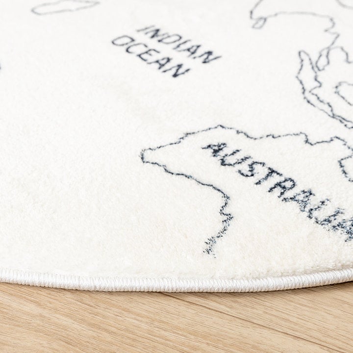 Rond kindervloerkleed - Globe Crème - 4