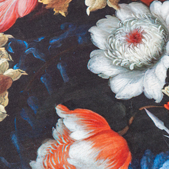 Bloemen vloerkleed - Florine Zwart/Blauw - 3