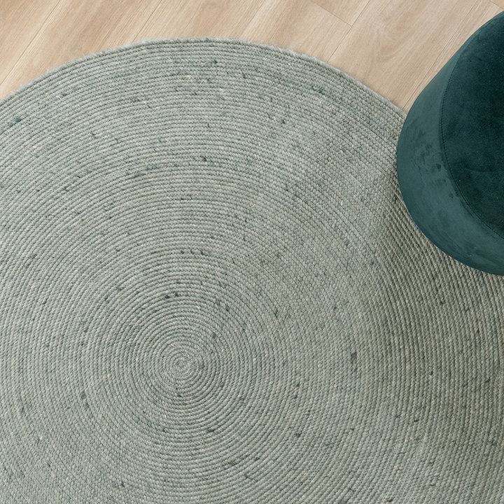 Rond wollen vloerkleed - Wise Groen No. 411 - 3