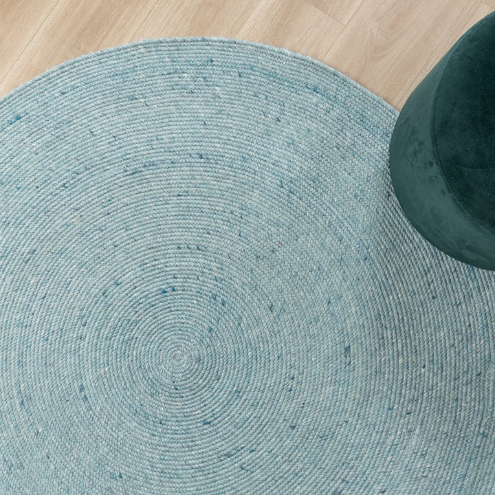 Rond wollen vloerkleed - Wise Blauw No. 364 - 5