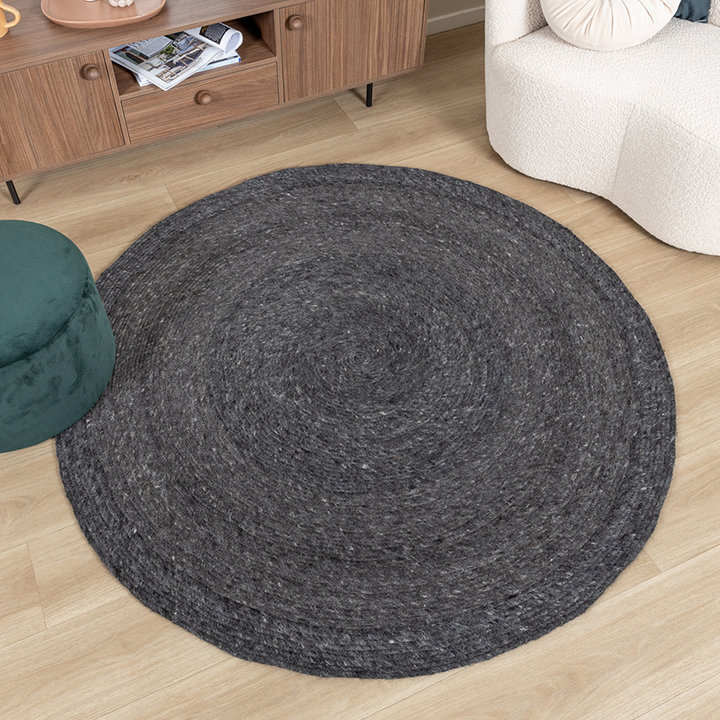Rond wollen vloerkleed - Wise Antraciet No. 614 - 4