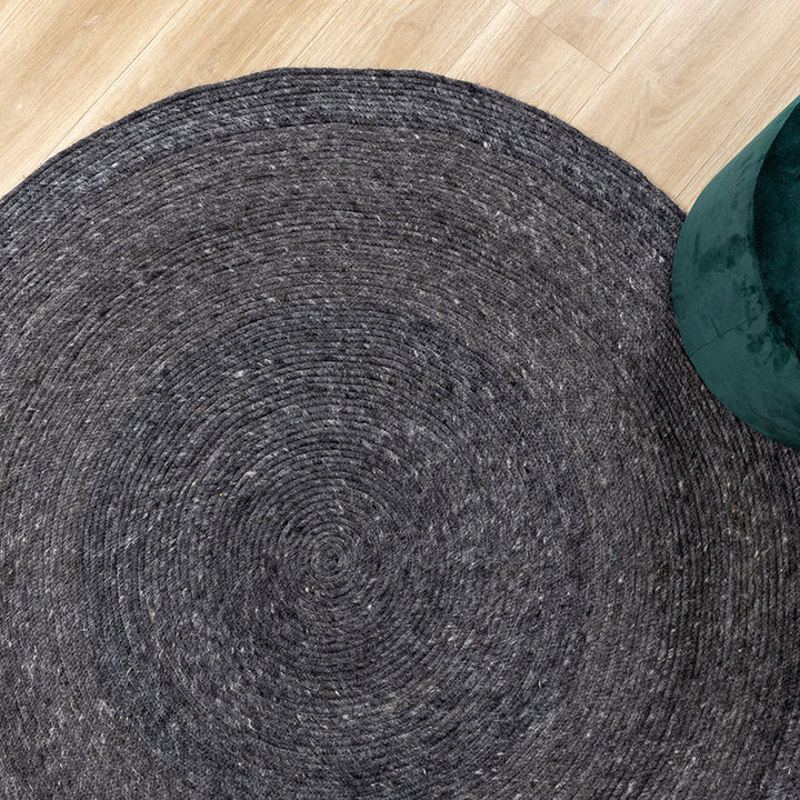 Rond wollen vloerkleed - Wise Antraciet No. 614 - 5