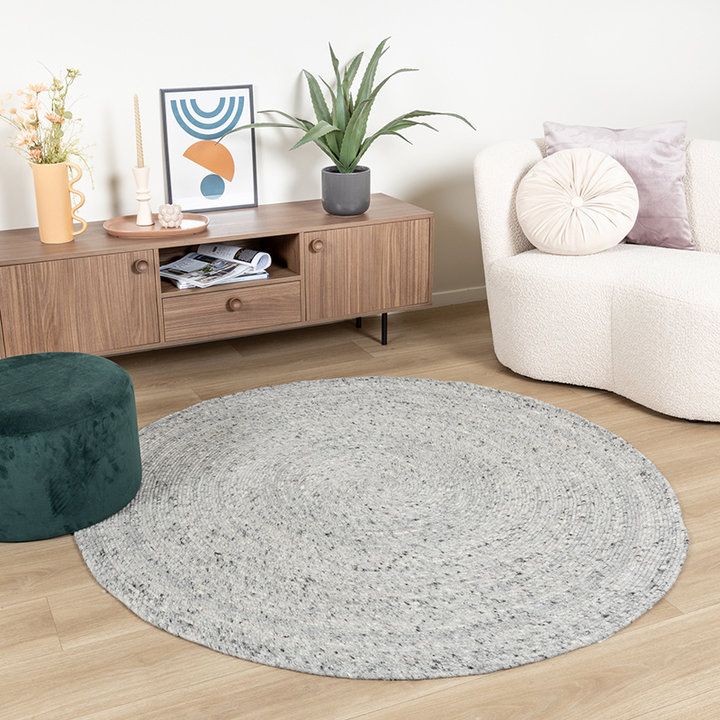 Rond wollen vloerkleed - Wise Grijs/Wit No. 609 - 3