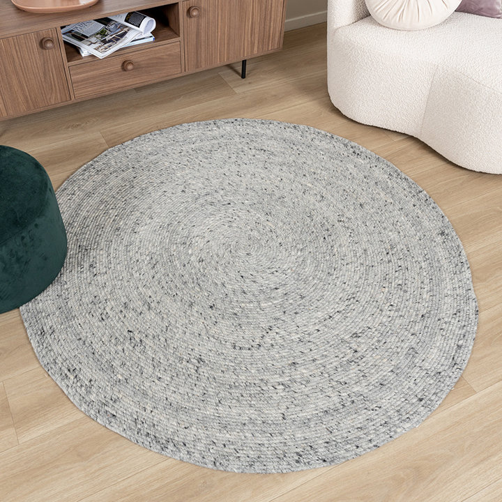 Rond wollen vloerkleed - Wise Grijs/Wit No. 609 - 4