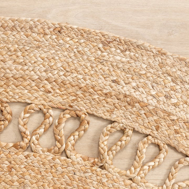 Jute vloerkleed - Fair Rond Rotan Naturel - 4