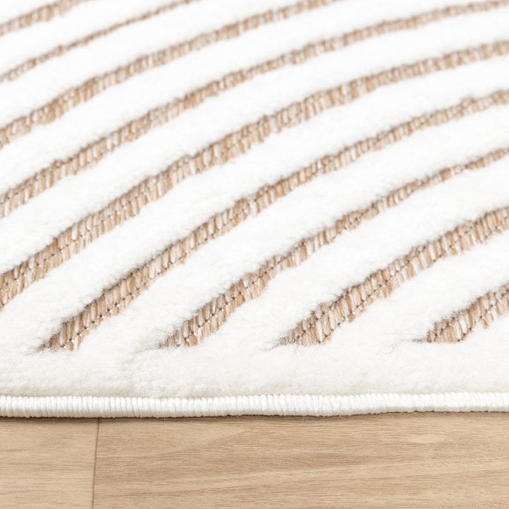 Modern binnen- en buitenkleed - Nori Curves Wit/Taupe - 4