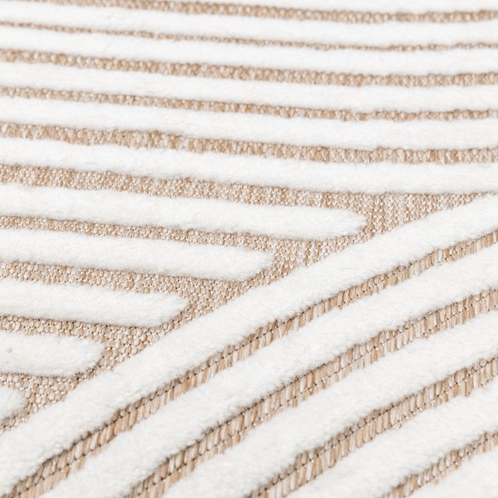 Modern binnen- en buitenkleed - Nori Curves Wit/Taupe - 5