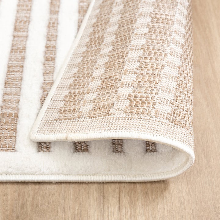 Modern binnen- en buitenkleed - Nori Curves Wit/Taupe - 6