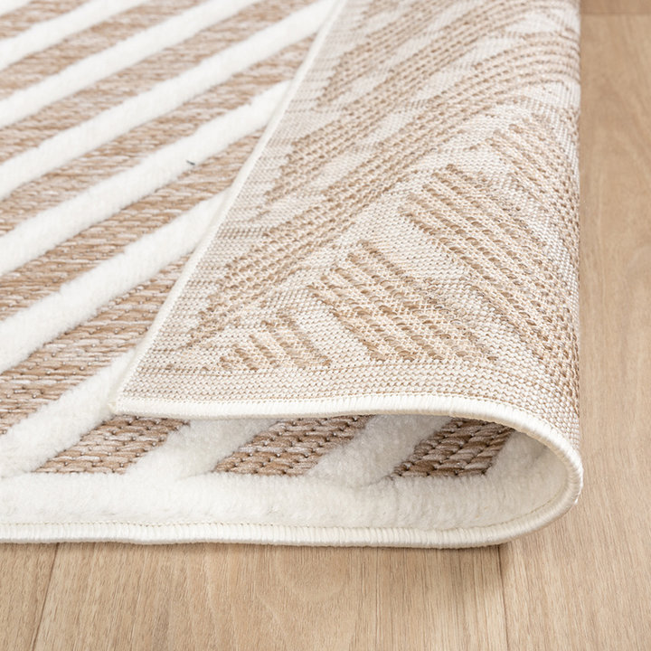 Modern binnen- en buitenkleed - Nori Lines Wit/Taupe - 6