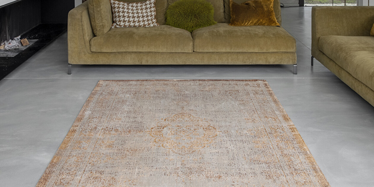Klassiek Beige Oosters Rond Vloerkleed Nain Collectie - Traditioneel