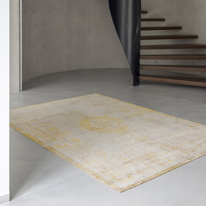 Vintage vloerkleed - Fading World Medaillon Geel 9062 - 3