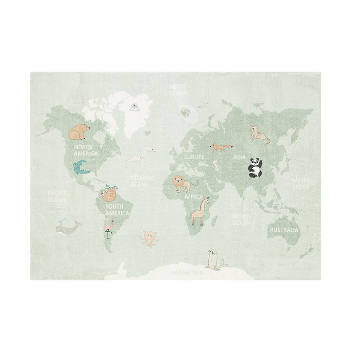 Kindervloerkleed - Globe Mint - 1