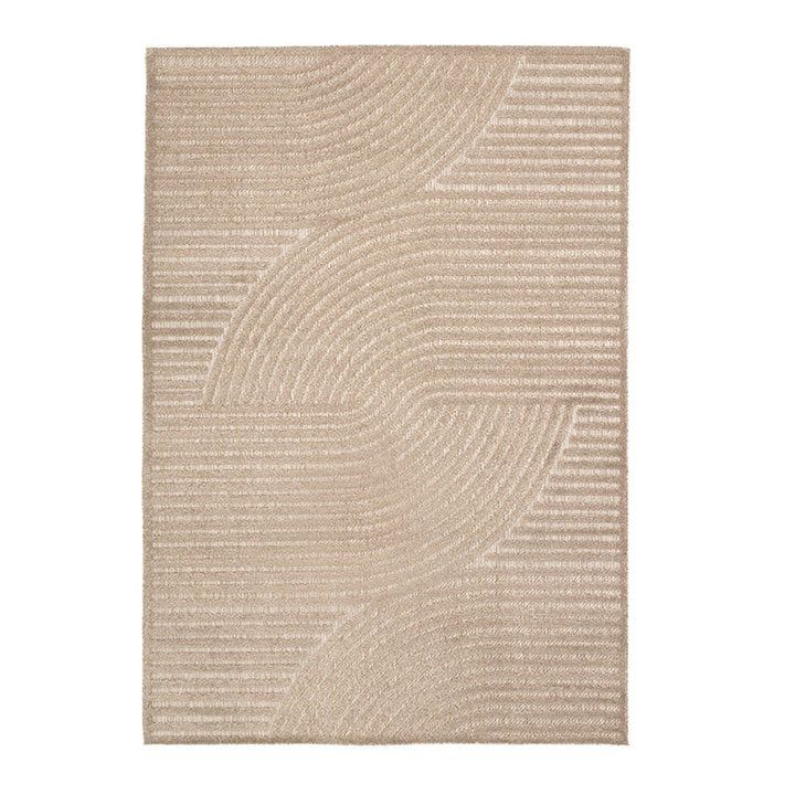 Modern binnen- en buitenkleed - Nori Curves Taupe - 1