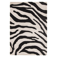 Hoogpolig vloerkleed - Nyomi Zebra Zwart 350