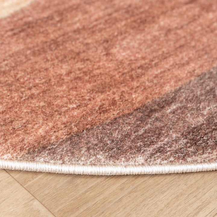Rond modern vloerkleed - Field Terra Rood - 6