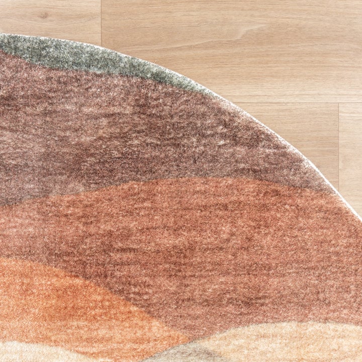 Rond modern vloerkleed - Field Terra Rood - 3