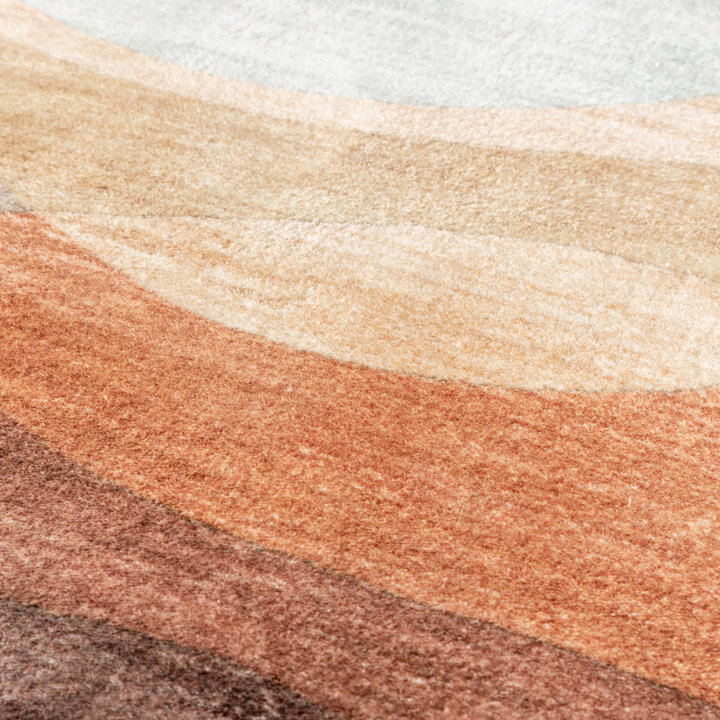 Rond modern vloerkleed - Field Terra Rood - 4