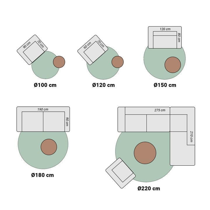 Rond modern vloerkleed - Field Terra Rood - 7