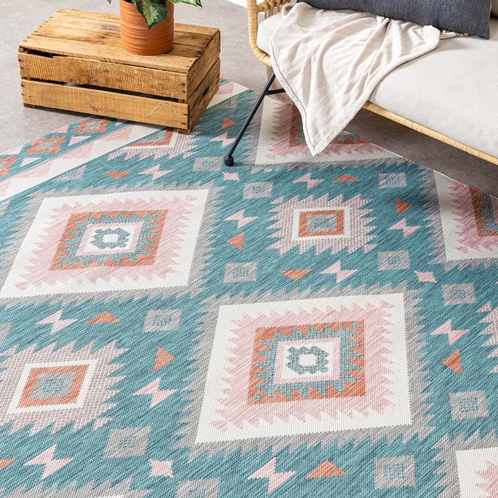 Bohemian buitenkleed - Vedra Aztec Blauw - 2