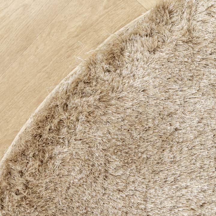 Rond hoogpolig vloerkleed - Glorious Champagne/Creme - 4