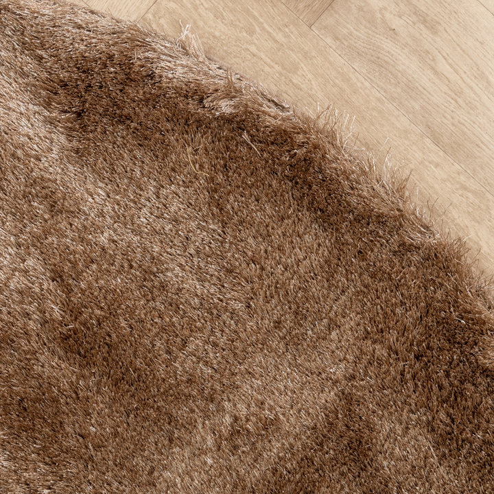 Rond hoogpolig vloerkleed - Glorious Taupe - 4