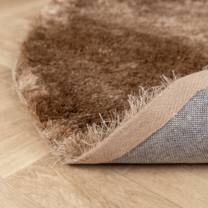 Rond hoogpolig vloerkleed - Glorious Taupe - 5