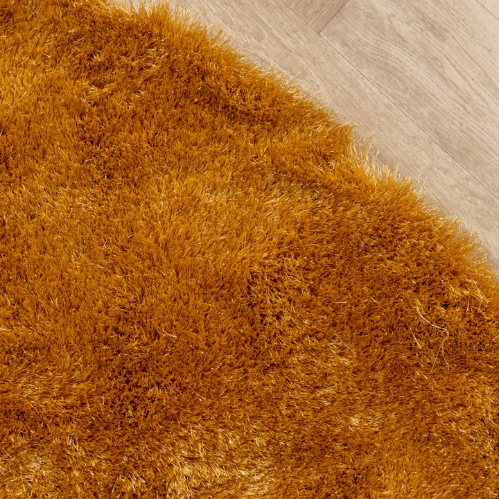 Rond hoogpolig vloerkleed - Glorious Goud/Geel - 3