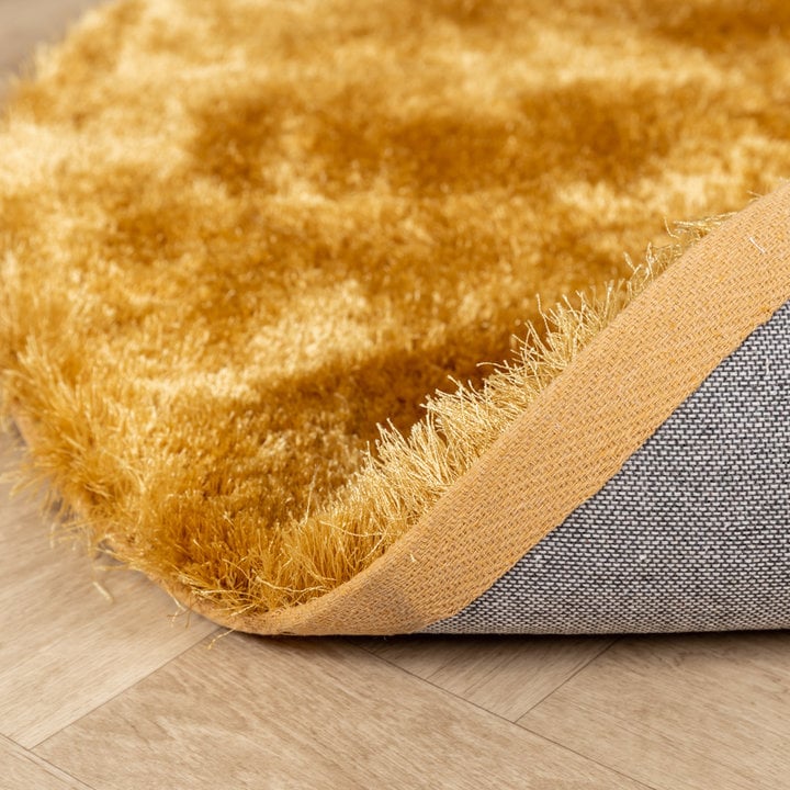 Rond hoogpolig vloerkleed - Glorious Goud/Geel - 4