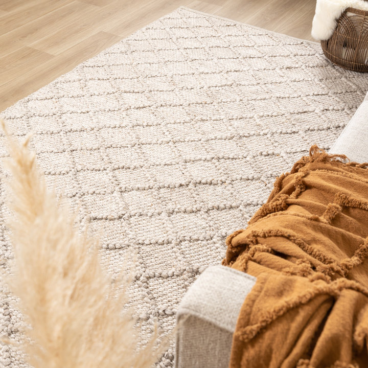 Wol gevlochten vloerkleed - Knit Beige - 4