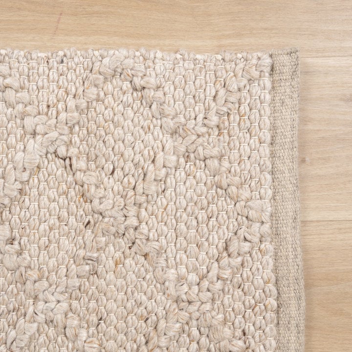 Wol gevlochten vloerkleed - Knit Beige - 5