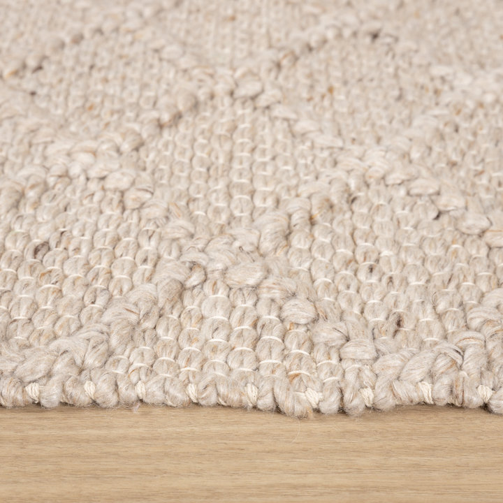 Wol gevlochten vloerkleed - Knit Beige - 6