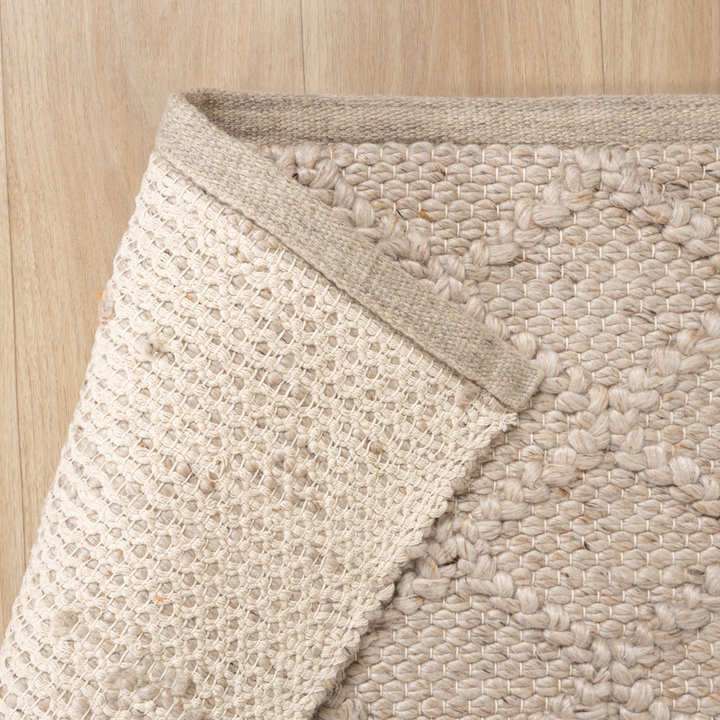 Wol gevlochten vloerkleed - Knit Beige - 7